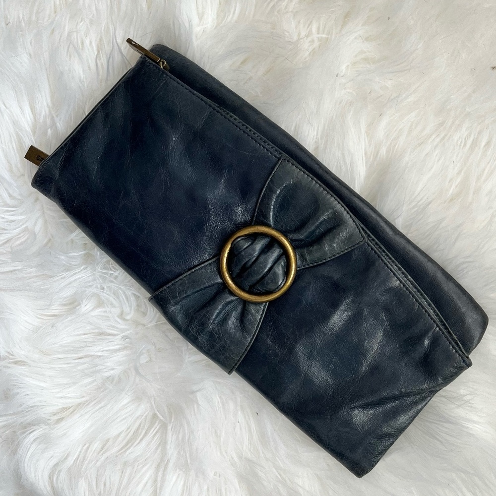 Navy/ black Hobo Magnetic Clutch/ purse